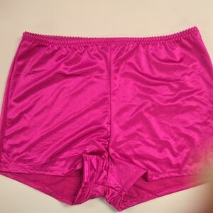 vassarette Hot Pink Satin Boyshorts